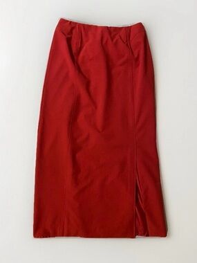 Chadwick’s size 12 long red career front slit lined maxi skirt